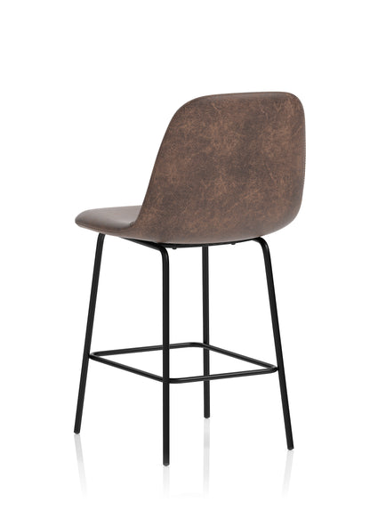 Charford Bistro High Stool in Faux Leather - Black or Brown Option