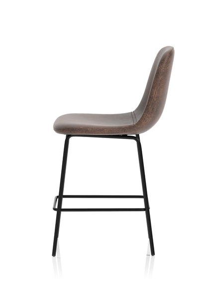 Charford Bistro High Stool in Faux Leather - Black or Brown Option