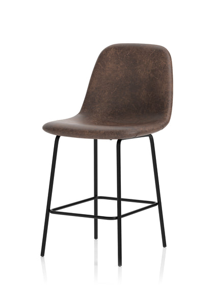 Charford Bistro High Stool in Faux Leather - Black or Brown Option