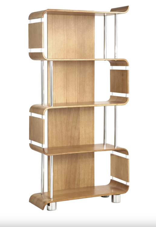 Contemporary Open Storage Bookcase in Oak Veneer - 800mm - BS201