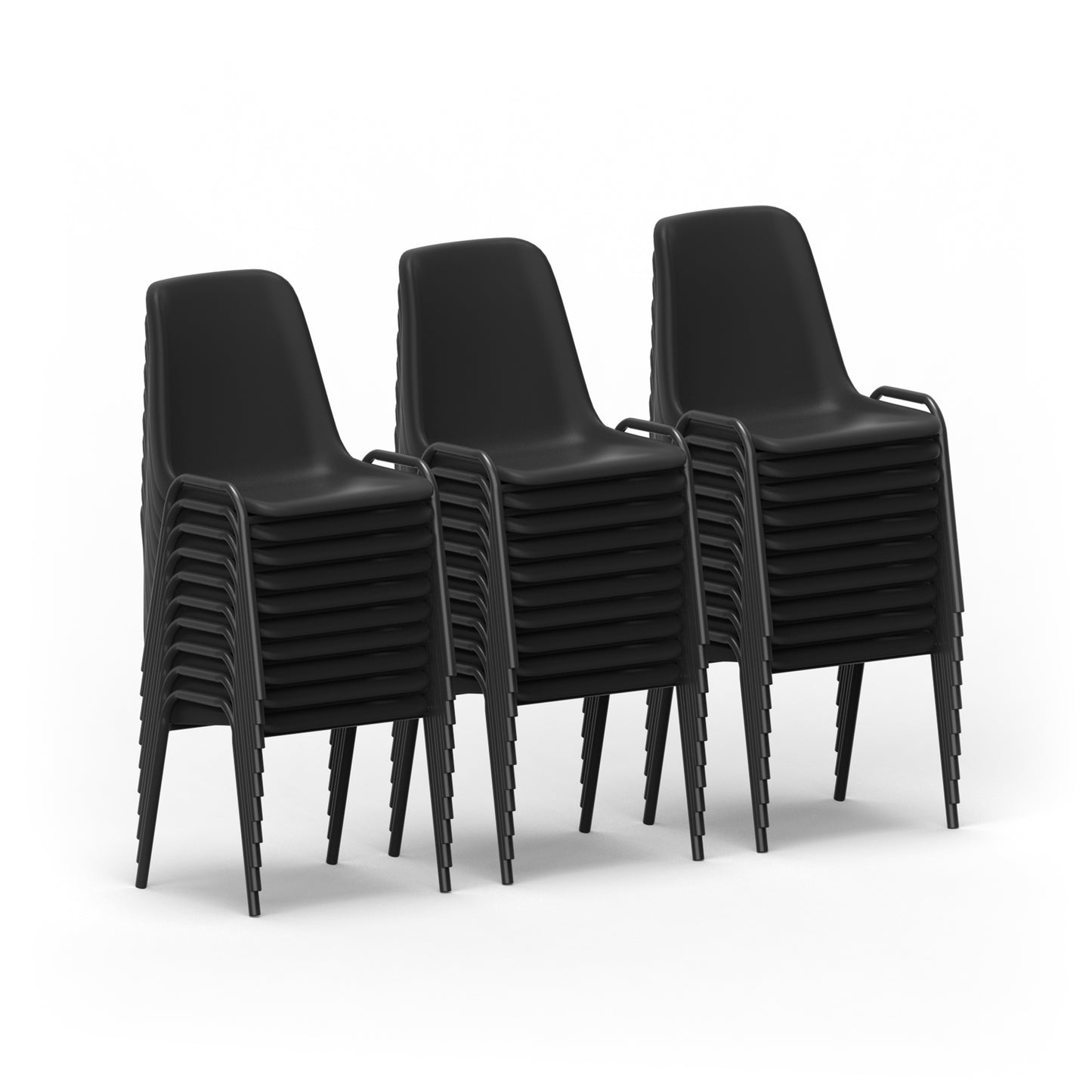 Polly Stacking Visitor Chair (Bundle of 30) - Black or Blue Colour Option