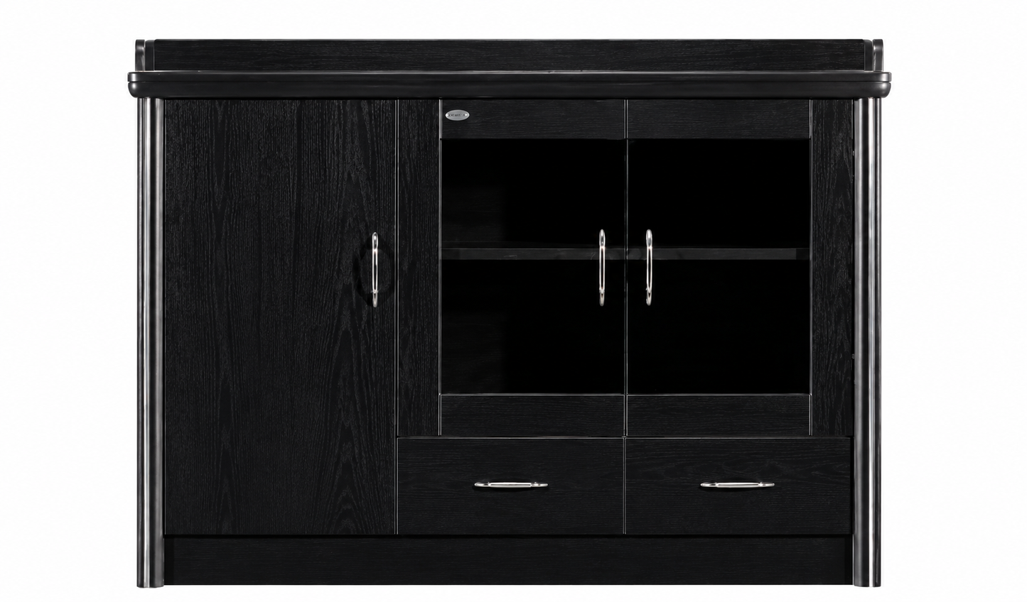 Real Black Ash Wood Veneer Executive Office Storage Cupboard - 1200mm - K132
