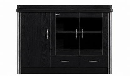 Real Black Ash Wood Veneer Executive Office Storage Cupboard - 1200mm - K132
