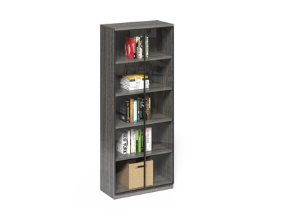 Modern Grey Oak Cupboard Shelving Display Unit with Glass Doors - CF-0804C