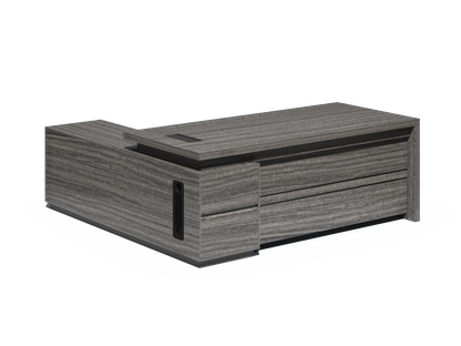 Modern Grey Oak Executive Corner Desk with Storage - 2400mm - CF-CRN-H