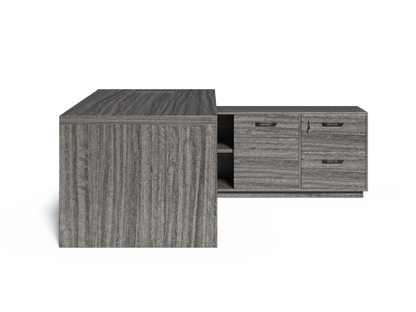 Modern Grey Oak Executive Corner Desk with Storage - 2400mm - CF-CRN-H