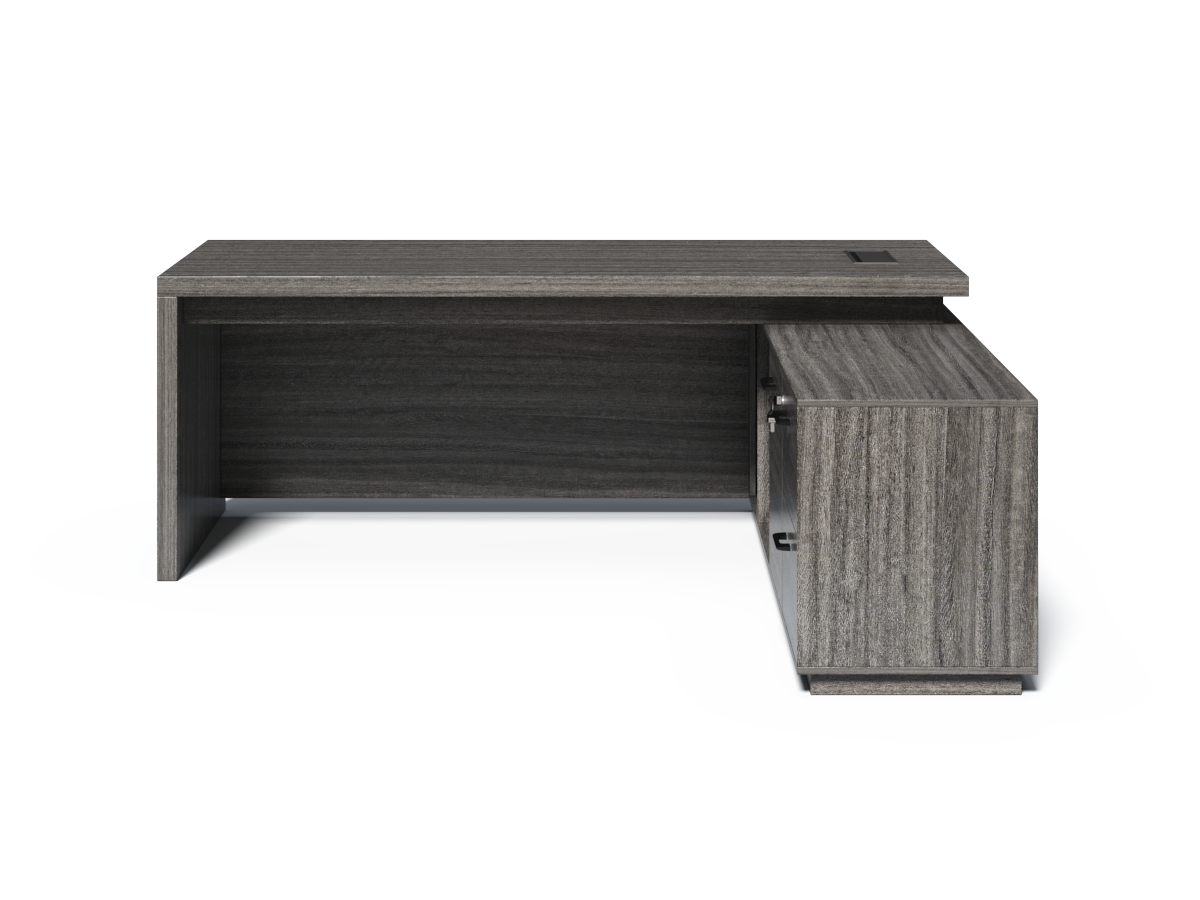 Modern Grey Oak Executive Corner Desk with Storage - 2400mm - CF-CRN-H