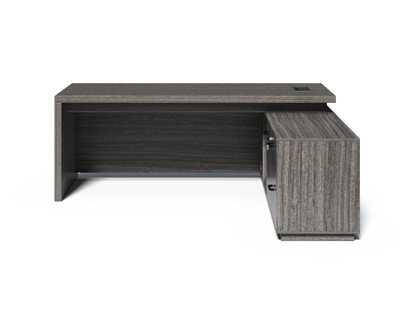 Modern Grey Oak Executive Corner Desk with Storage - 2400mm - CF-CRN-H