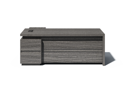 Modern Grey Oak Executive Corner Desk with Storage - 2400mm - CF-CRN-H