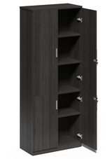 Budget Modern Grey Oak Tall Four Door Storage Cupboard - CF-2000T
