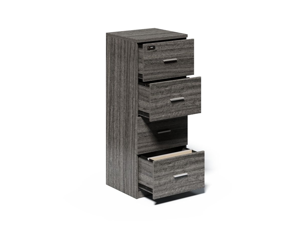 Modern Grey Oak Executive Four Drawer A4 Suspension Filing Cabinet - CF-480F