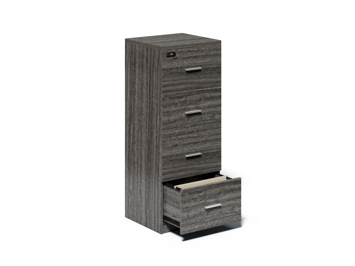 Modern Grey Oak Executive Four Drawer A4 Suspension Filing Cabinet - CF-480F