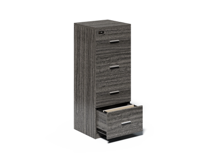Modern Grey Oak Executive Four Drawer A4 Suspension Filing Cabinet - CF-480F