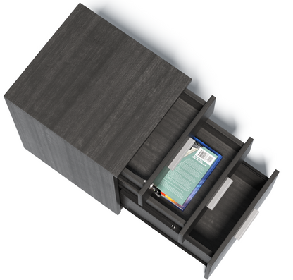 Modern Grey Oak Three Drawer Pedestal with Filing Drawer - CF-480K