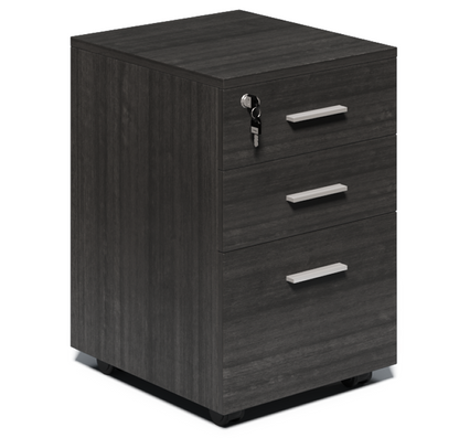 Modern Grey Oak Three Drawer Pedestal with Filing Drawer - CF-480K
