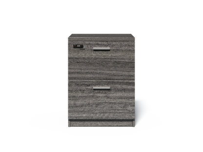Modern Grey Oak Executive Two Drawer A4 Suspension Filing Cabinet - CF-480T