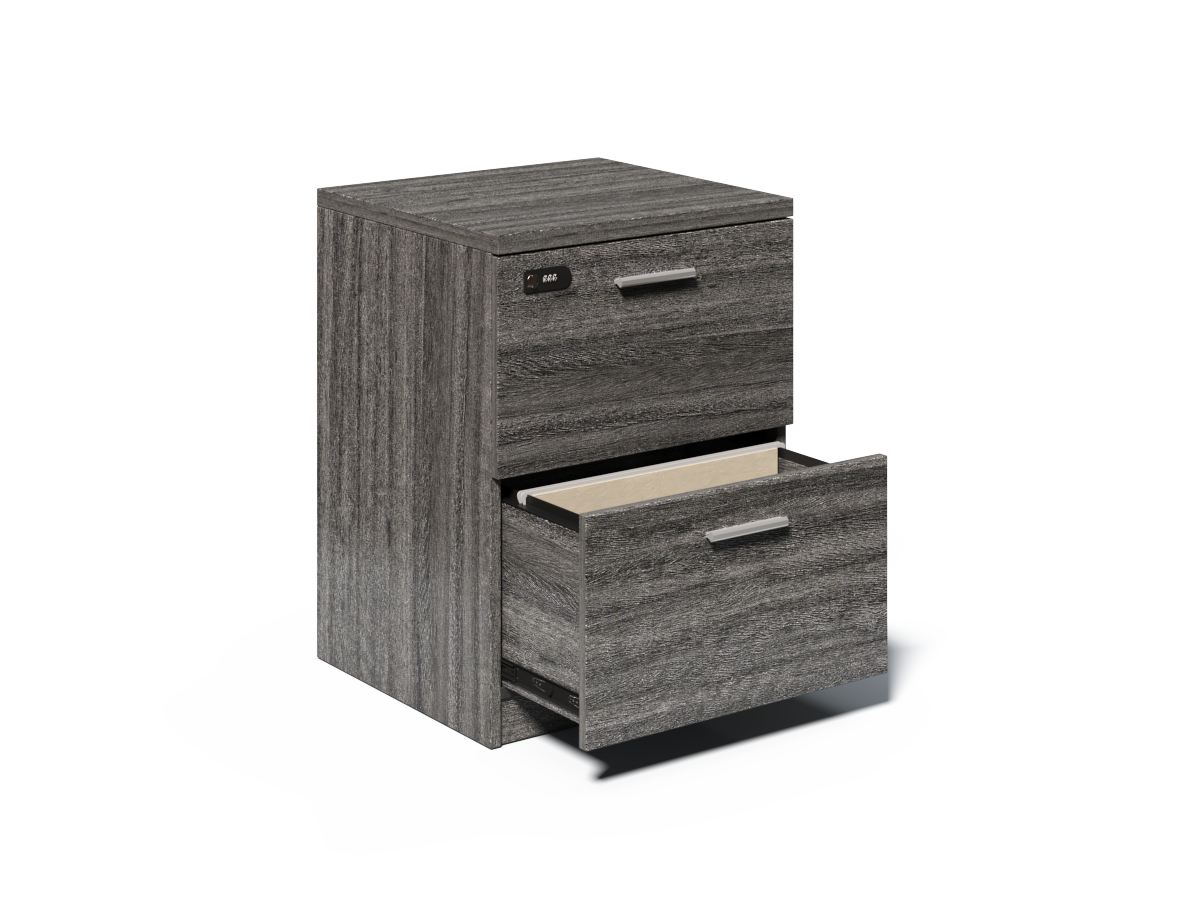 Modern Grey Oak Executive Two Drawer A4 Suspension Filing Cabinet - CF-480T