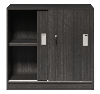 Modern Grey Oak Sliding Door Low Storage Cupboard - CF-750P