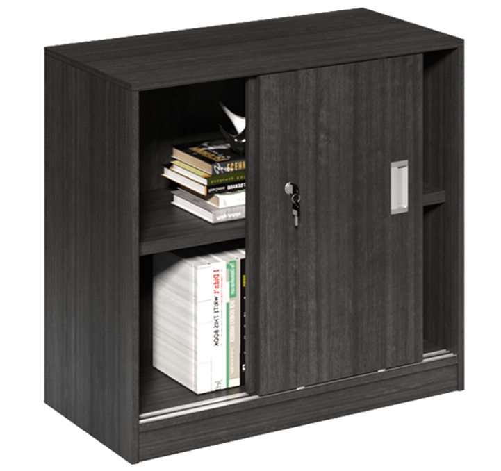 Modern Grey Oak Sliding Door Low Storage Cupboard - CF-750P