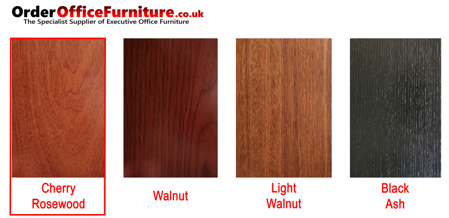 Extra Large Luxury Cherry Rosewood Real Wood Veneer Executive Bookcase with Open Shelving - 4000mm - KM5B55