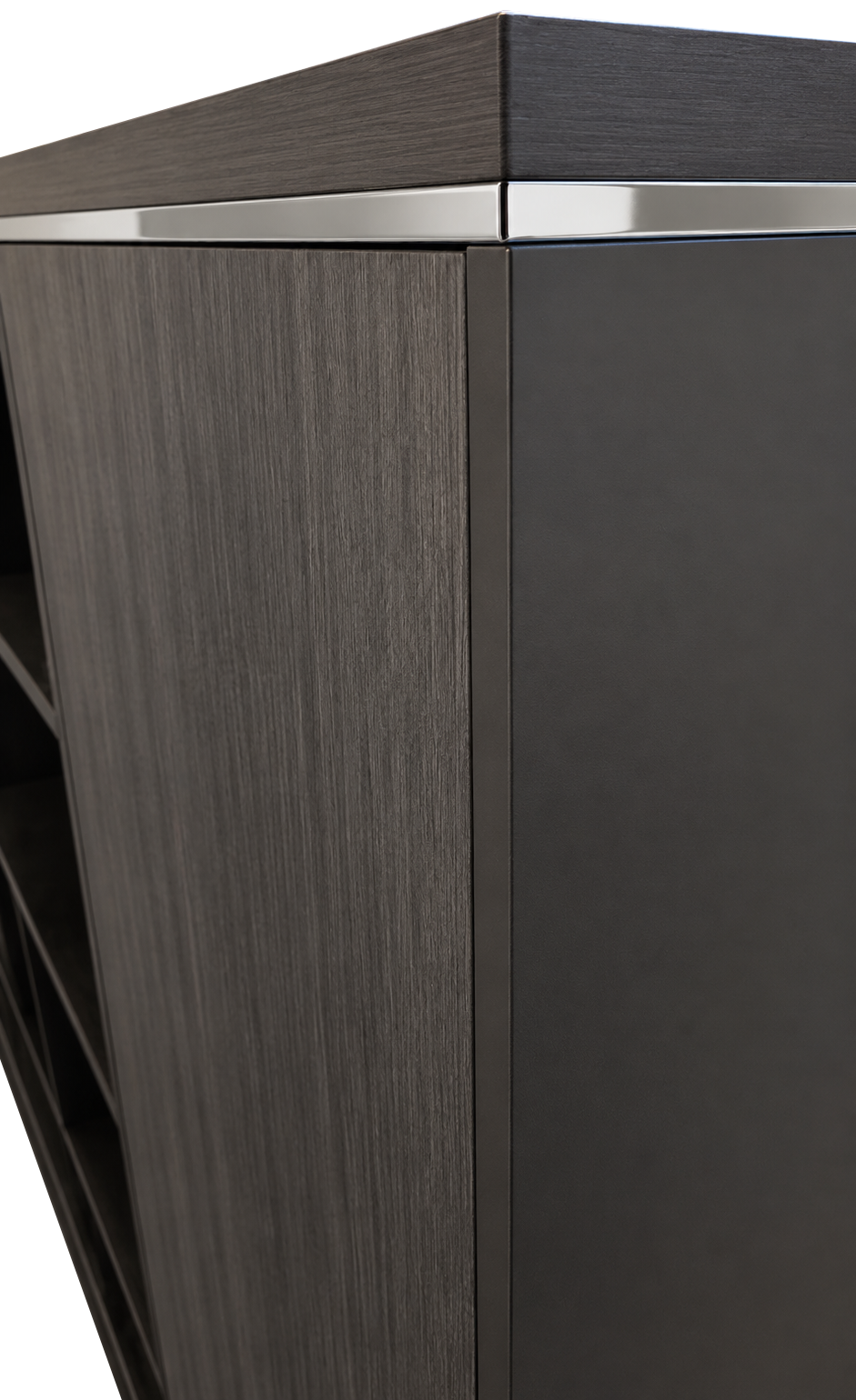 Large Modern Open Shelf Bookcase with Silver Aluminium Trim - 2400mm - DG-HS0124
