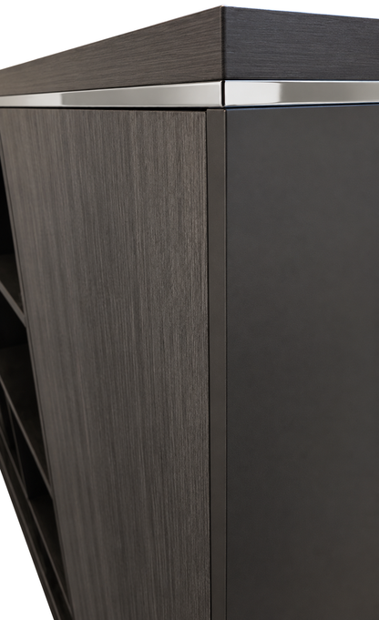 Large Modern Open Shelf Bookcase with Silver Aluminium Trim - 2400mm - DG-HS0124