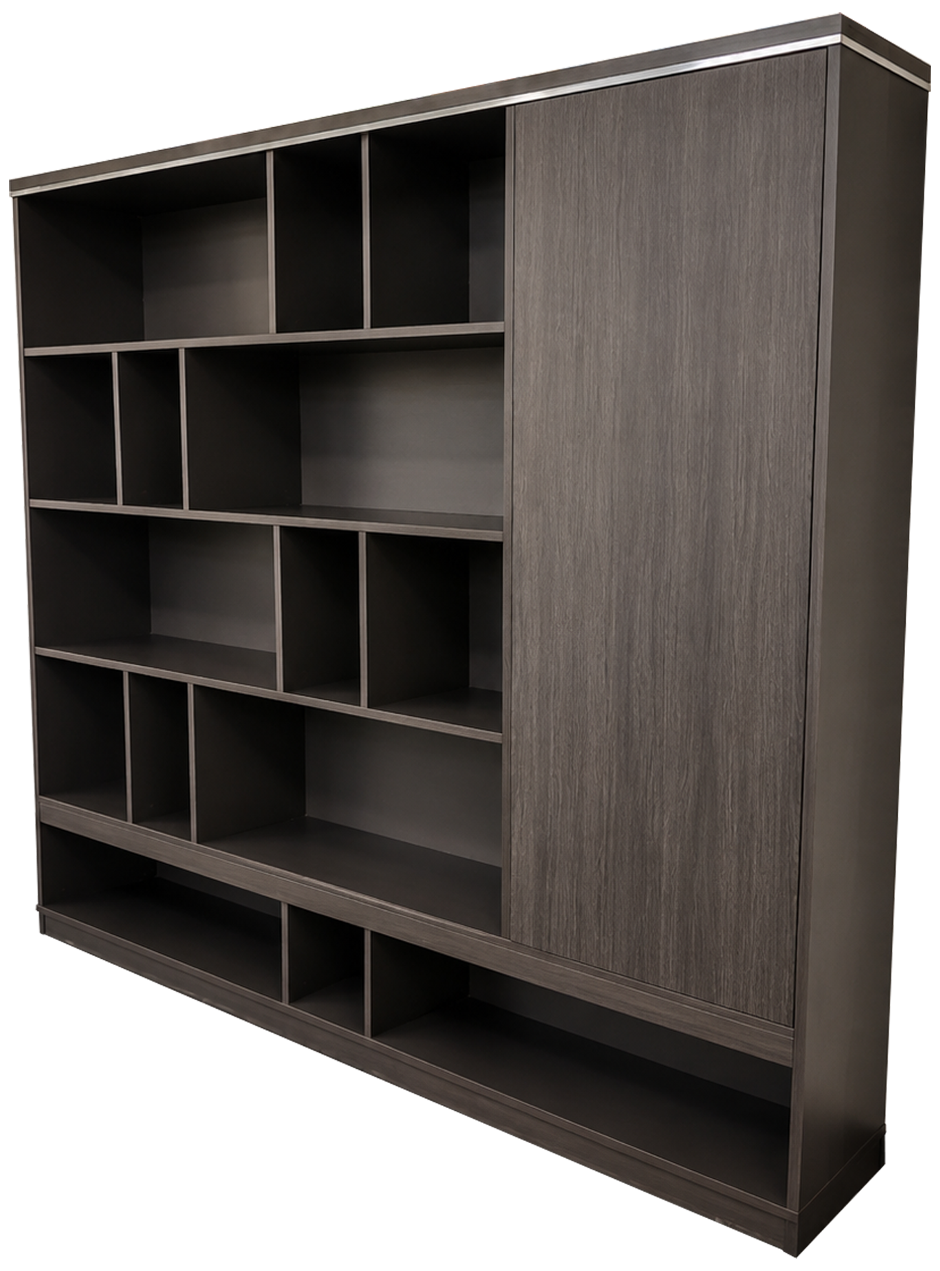 Large Modern Open Shelf Bookcase with Silver Aluminium Trim - 2400mm - DG-HS0124