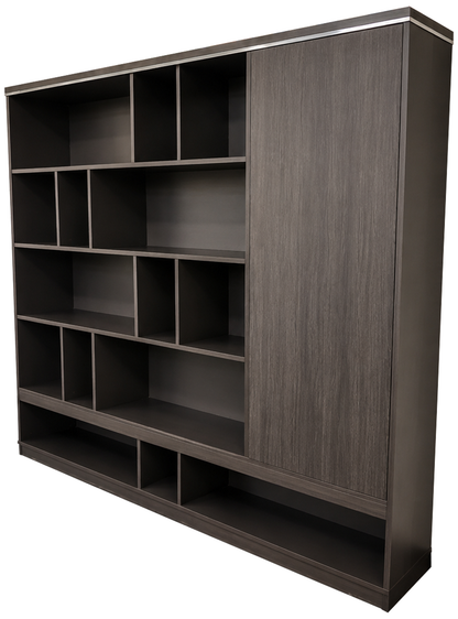 Large Modern Open Shelf Bookcase with Silver Aluminium Trim - 2400mm - DG-HS0124