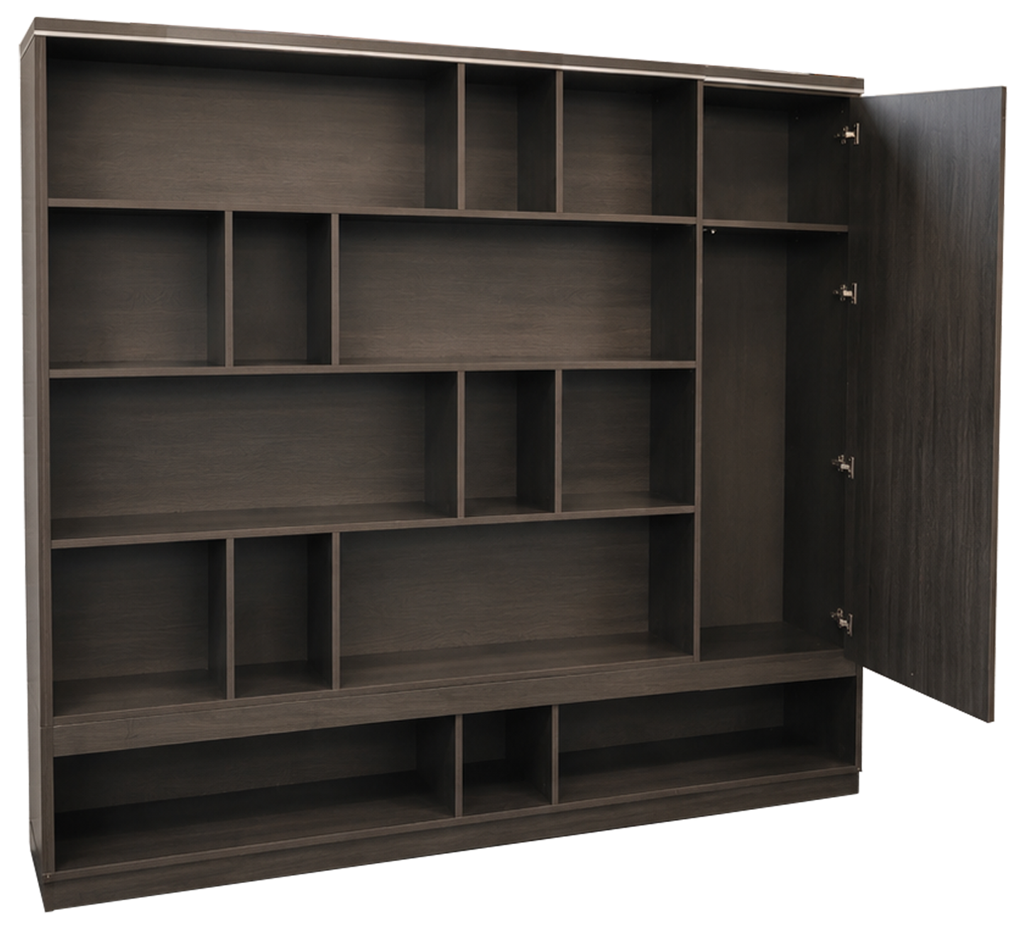 Large Modern Open Shelf Bookcase with Silver Aluminium Trim - 2400mm - DG-HS0124