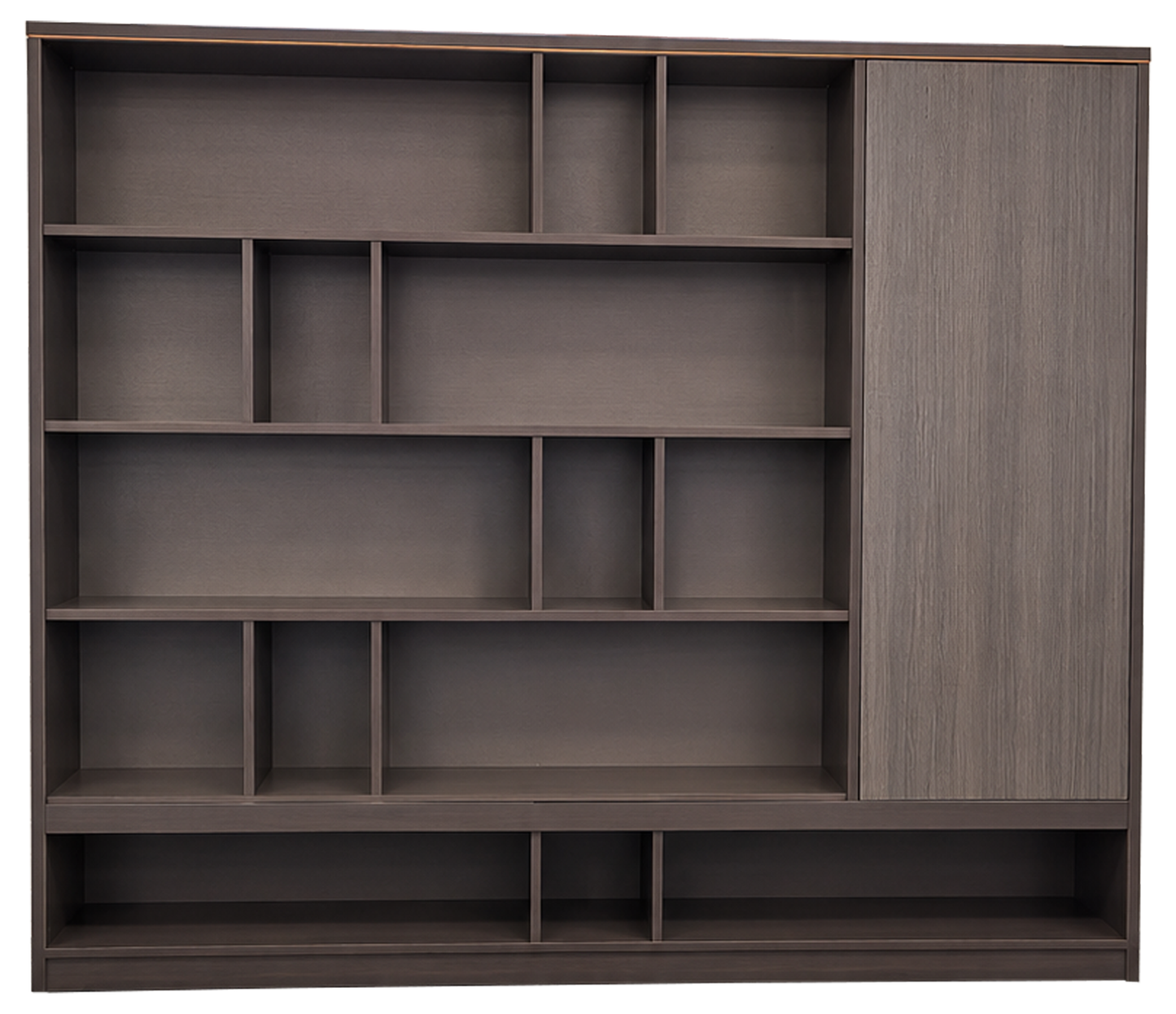 Large Modern Open Shelf Bookcase with Silver Aluminium Trim - 2400mm - DG-HS0124