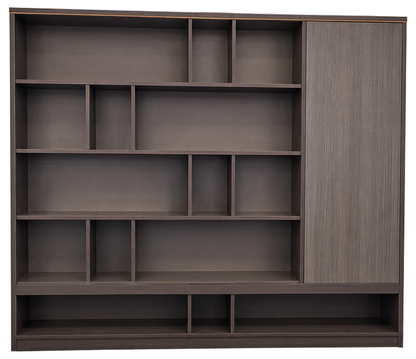 Large Modern Open Shelf Bookcase with Silver Aluminium Trim - 2400mm - DG-HS0124