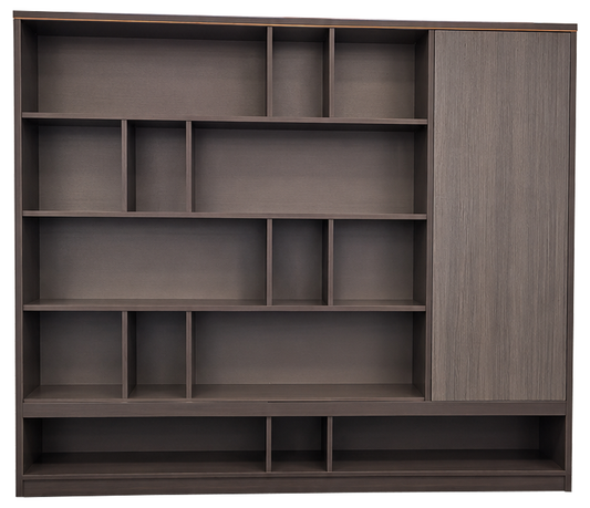 Large Modern Open Shelf Bookcase with Silver Aluminium Trim - 2400mm - DG-HS0124