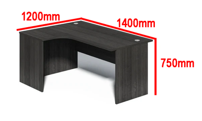 Modern Left Hand Grey Oak Home Office Desk - 1400mm, 1600mm or 1800mm - DG-D01-L