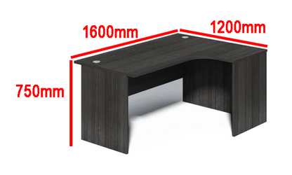 Modern Right Hand Grey Oak Home Office Desk - 1400mm, 1600mm or 1800mm - DG-D01-R