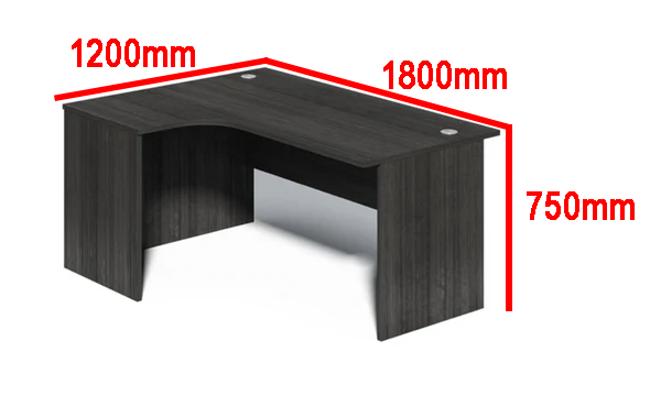 Modern Left Hand Grey Oak Home Office Desk - 1400mm, 1600mm or 1800mm - DG-D01-L