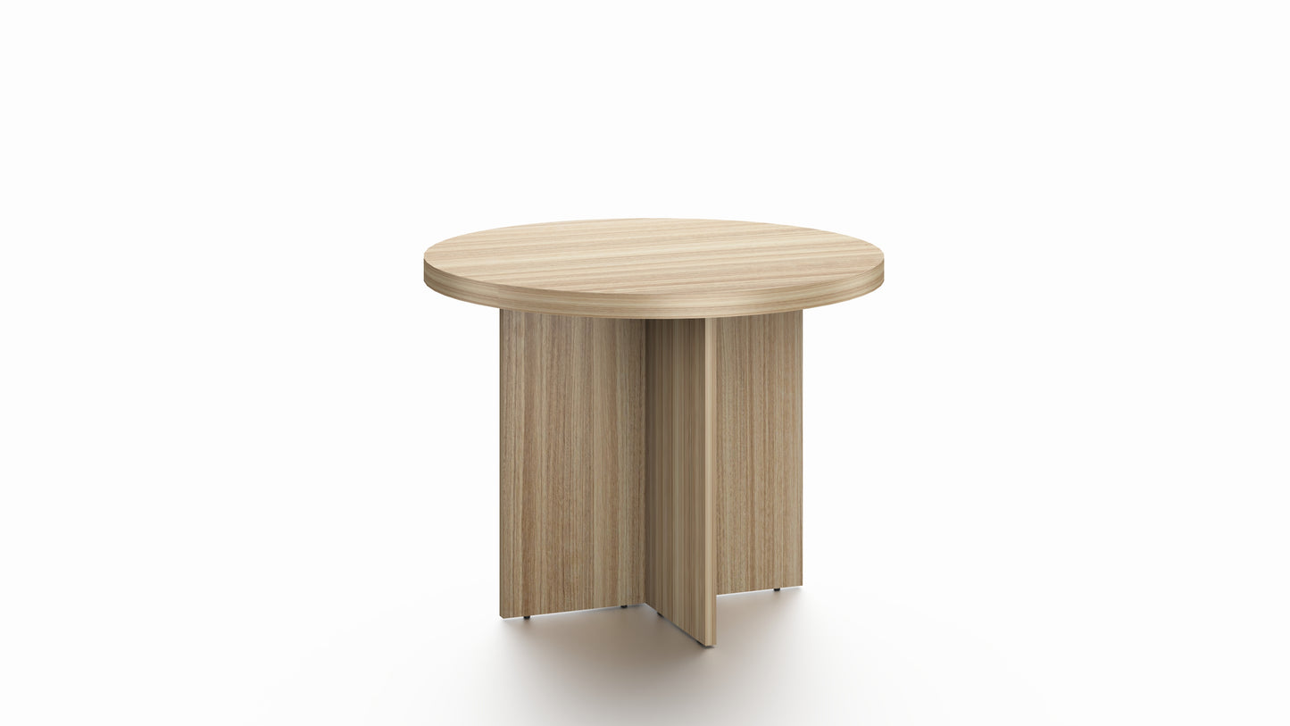 Modern Golden Oak Round Meeting Table - Multiple Sizes - 800mm, 1000mm, 1200mm, 1500mm - ROUND-GOLDEN
