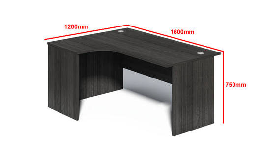 Modern Left Hand Grey Oak Home Office Desk - 1600mm or 1800mm - DG-D01-L