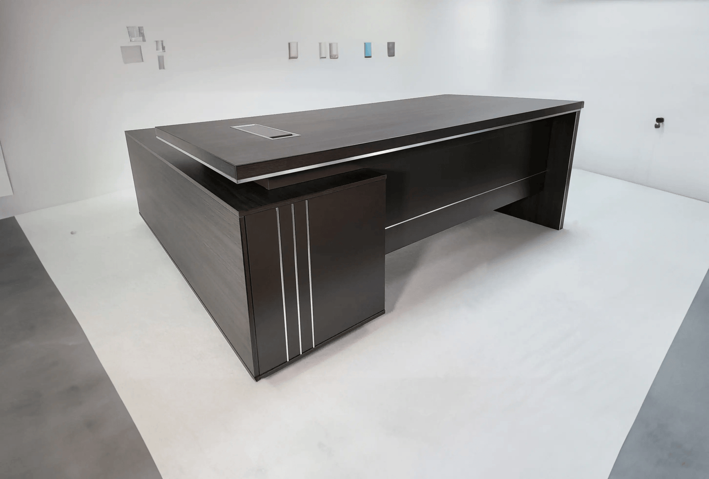 Stylish Grey Oak Corner Executive Office Desk - 1600mm, 1800mm, 2000mm - DG07-04