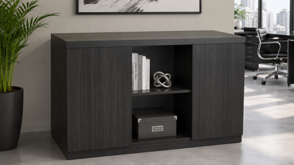 Modern 1200mm Wide Grey Oak Executive Office Cupboard - DG07-S0312-04