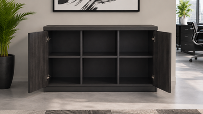 Modern 1200mm Wide Grey Oak Executive Office Cupboard - DG07-S0312-04