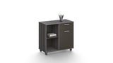 Modern Grey Oak Veneer Mobile Desk High Side Return - DG17-S0808