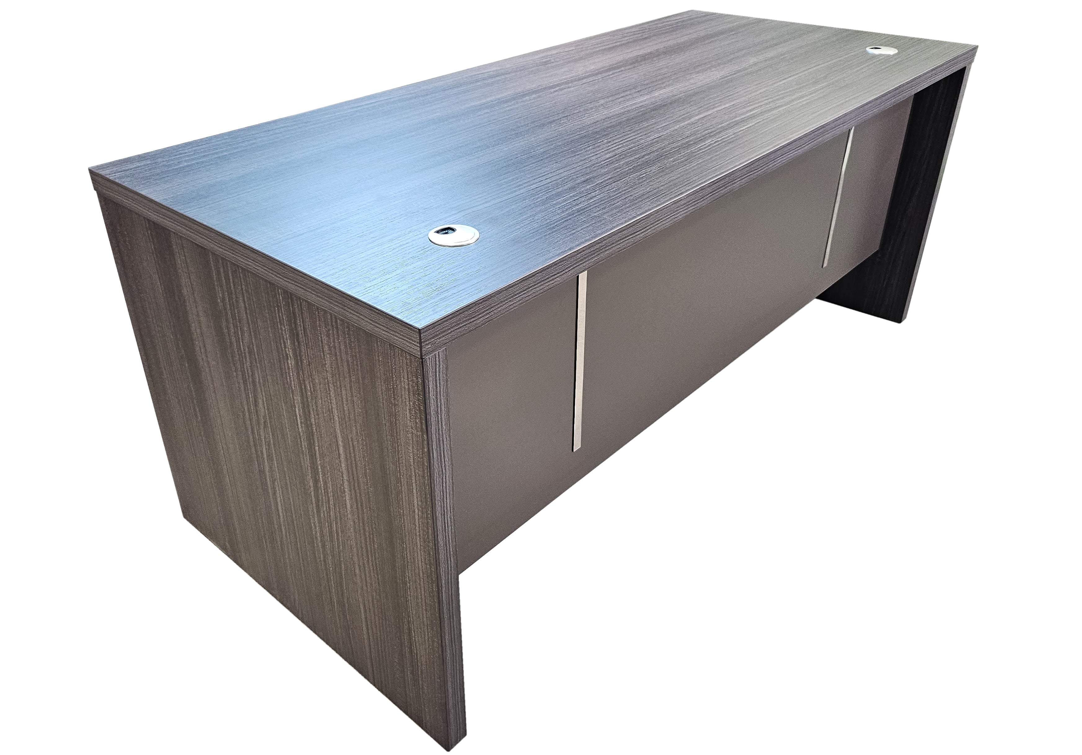Modern Grey Oak Veneer Executive Office Desk - 1600mm, 1800mm, 2000mm - DG17