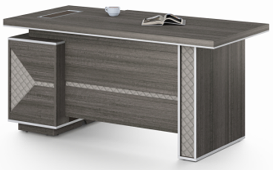 Modern Grey Oak Executive Corner Desk with Stylish Grey Leather Design - 1600mm, 1800mm & 2000mm - DG25-D01