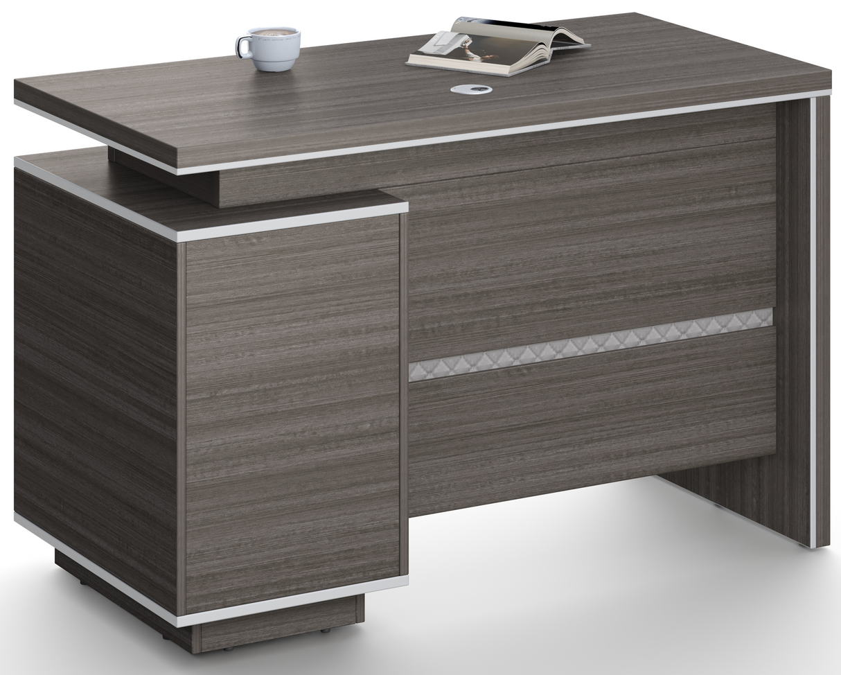 Modern Home Grey Oak Executive Office Desk with Built in Storage - 1200mm or 1400mm - DG25-D08