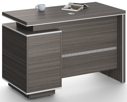 Modern Home Grey Oak Executive Office Desk with Built in Storage - 1200mm - DG25-D08