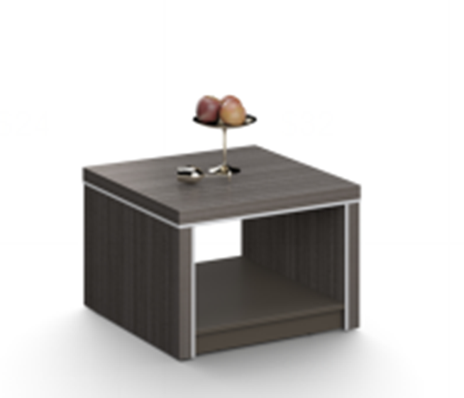 Modern Grey Oak Square Coffee Table with Aluminium Edge - 600mm - DG25-F0106 Near Me