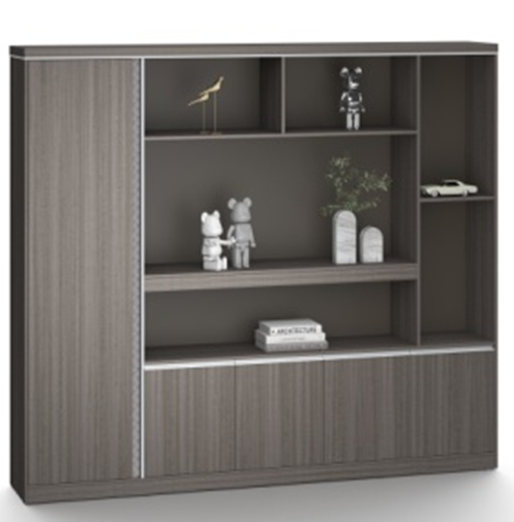 Extra Large Modern Grey Oak Bookcase with Open Shelving - 2400mm - DG25-S0124