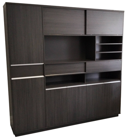 Modern Grey Oak Executive Bookcase - 2000mm - DG-BOOKCASE-04