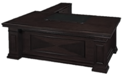 Elegant Black Ash Real Wood Veneer Executive Office Desk with Pedestal and Return - 1800mm / 2000mm / 2200mm / 2400mm - EMP-DSK38