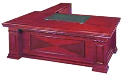 Elegant Cherry Rosewood Real Wood Veneer Executive Office Desk with Pedestal and Return - 1800mm / 2000mm / 2200mm / 2400mm - EMP-DSK38